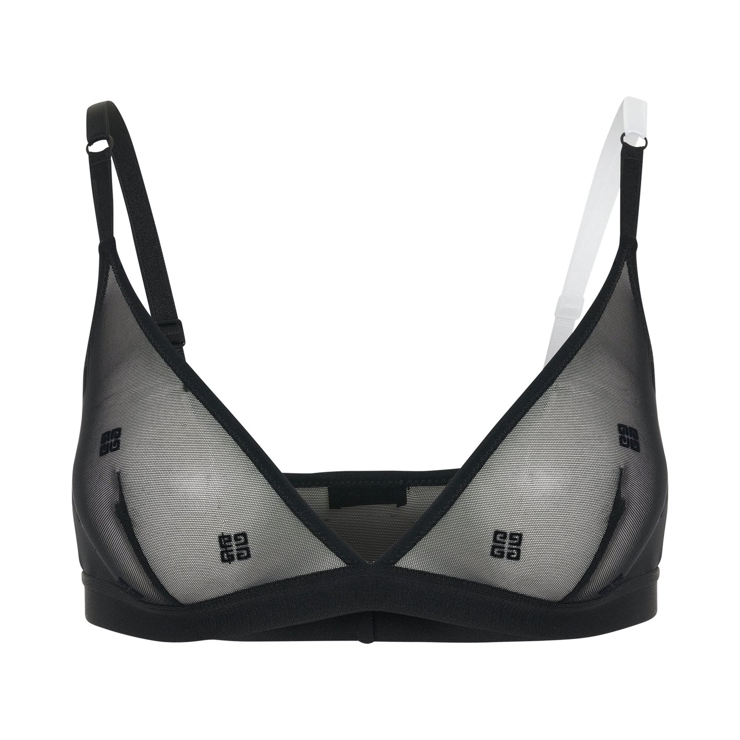 4G Transparent Tulle Bra in Black