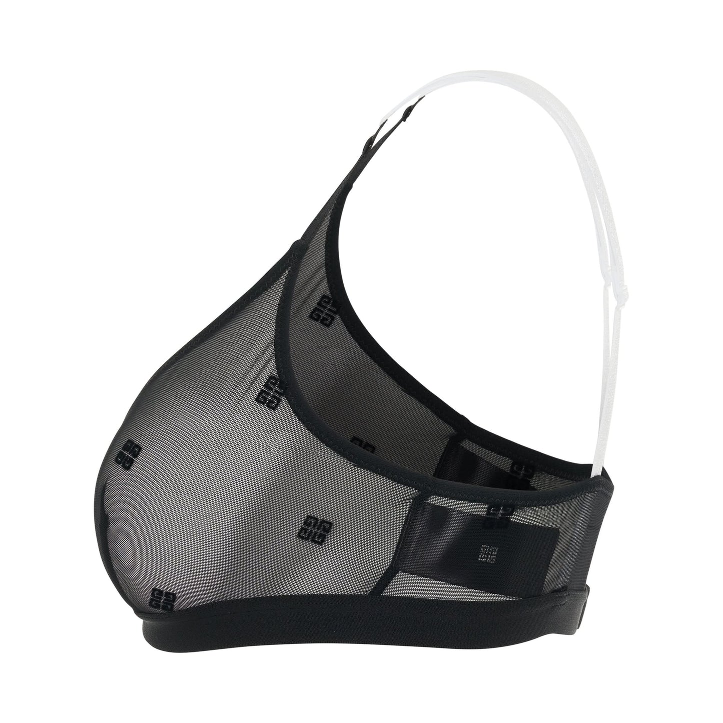 4G Transparent Tulle Bra in Black