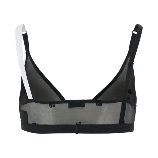 4G Transparent Tulle Bra in Black