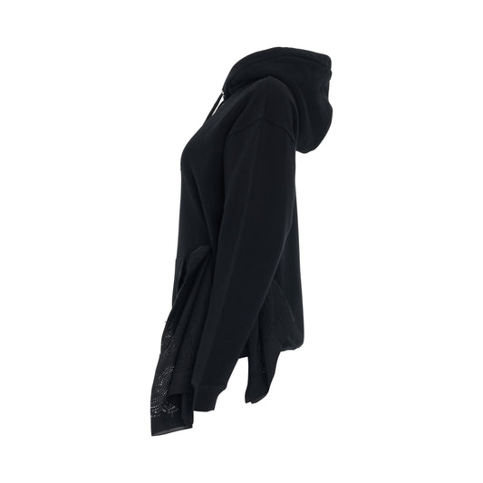 Side Eyelet Bandanas Hoodie in Black