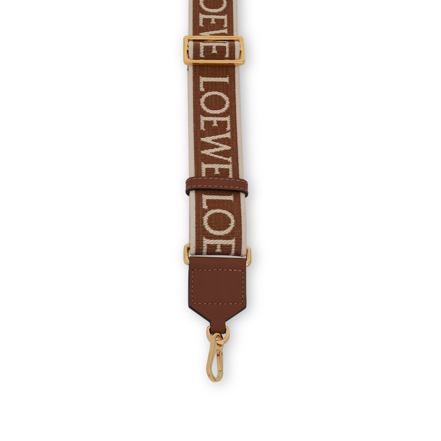 Anagram Strap in Jacquard and Calfskin in Tan