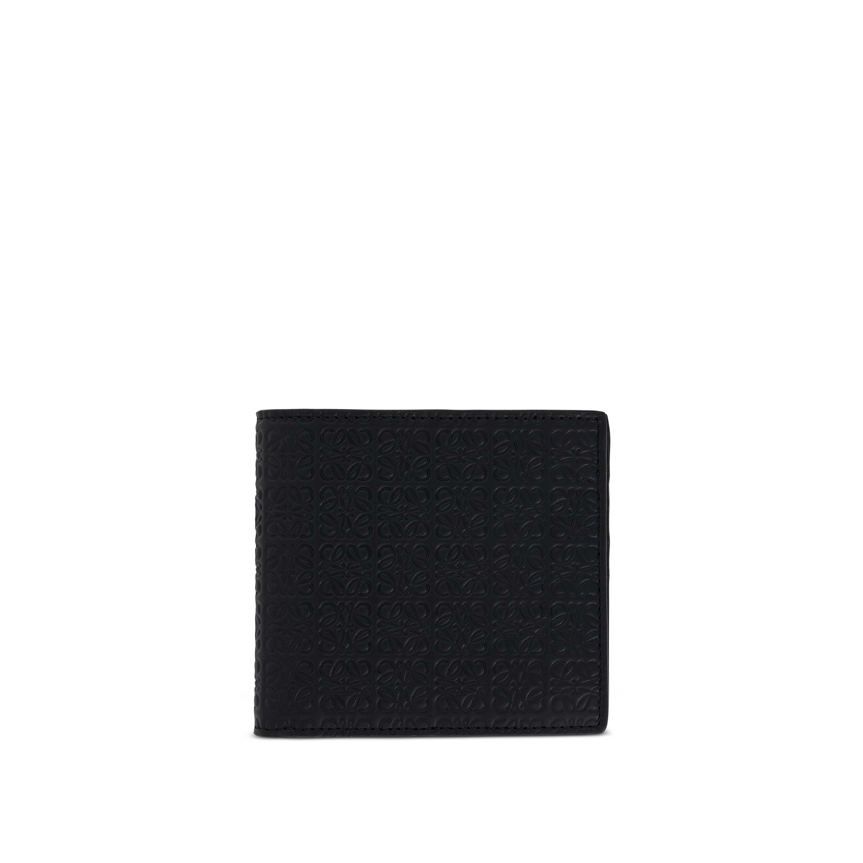 Repeat Bifold Wallet in Embossed Calfskin in Black