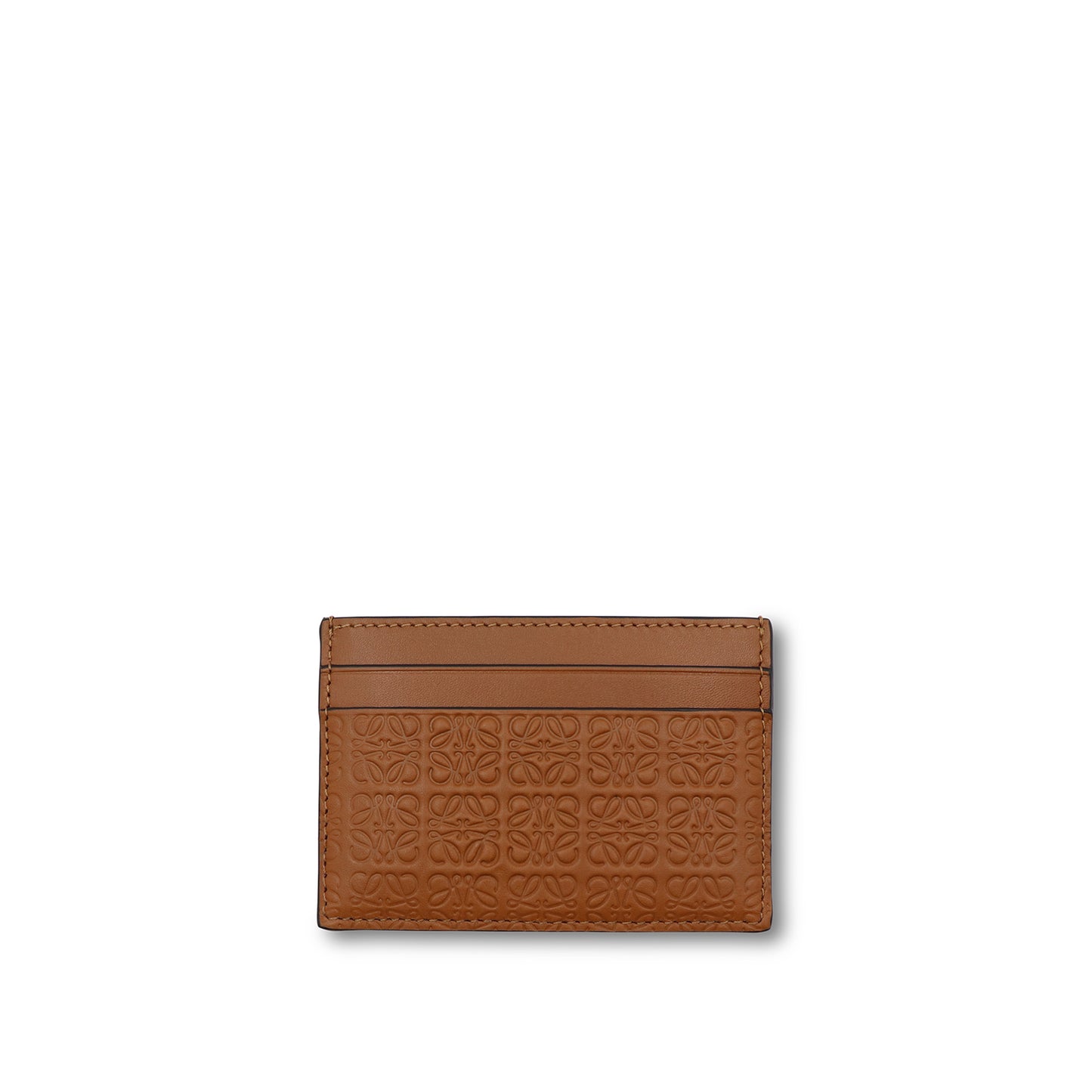 Repeat Plain Cardholder in Embossed Calf Leather in Tan