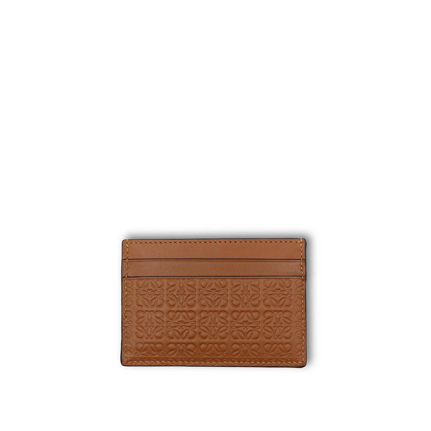 Repeat Plain Cardholder in Embossed Calf Leather in Tan
