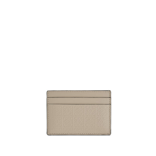 Repeat Plain Cardholder in Embossed Calfskin in Light Oat