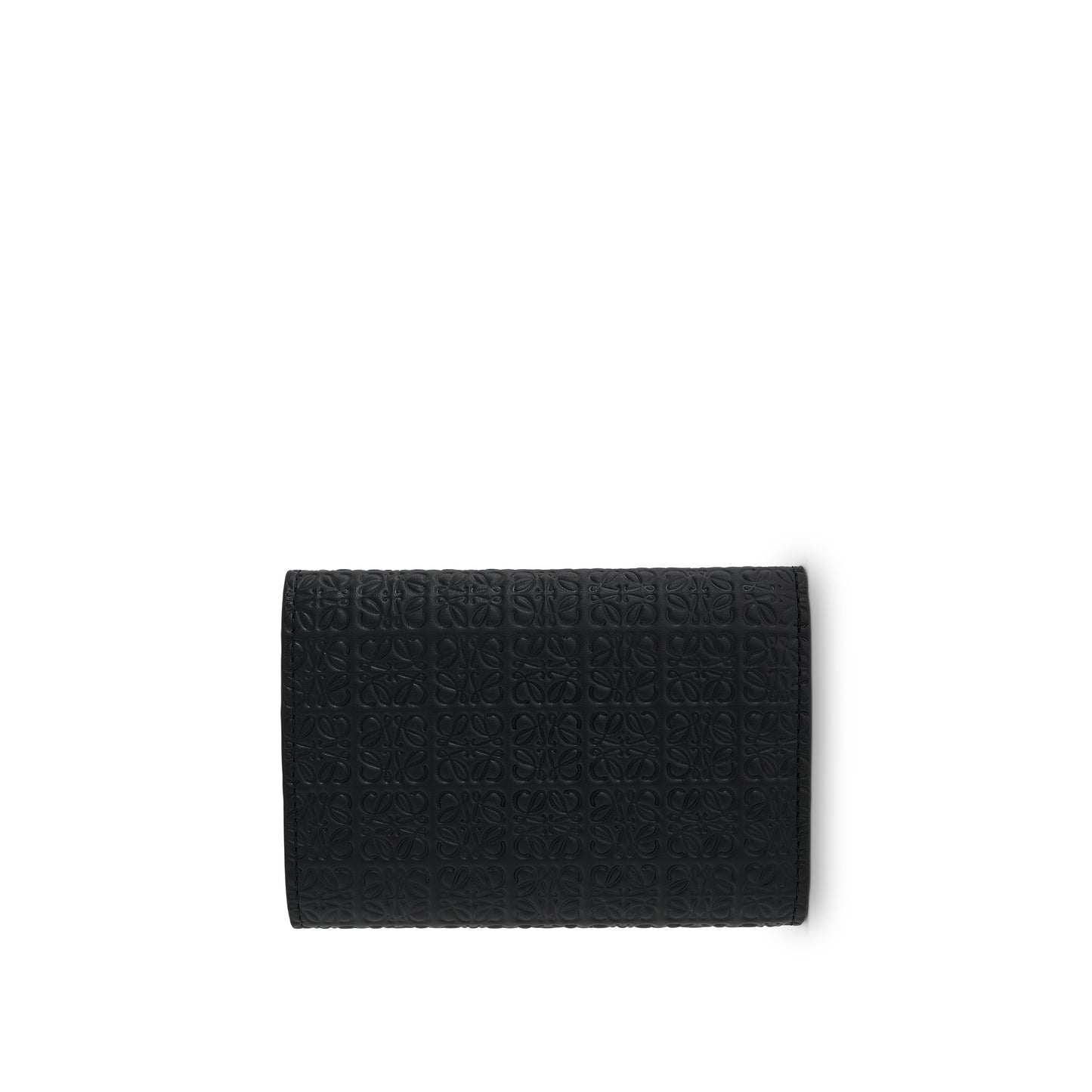 Repeat Small Vertical Wallet in Embossed Calfskin in Black