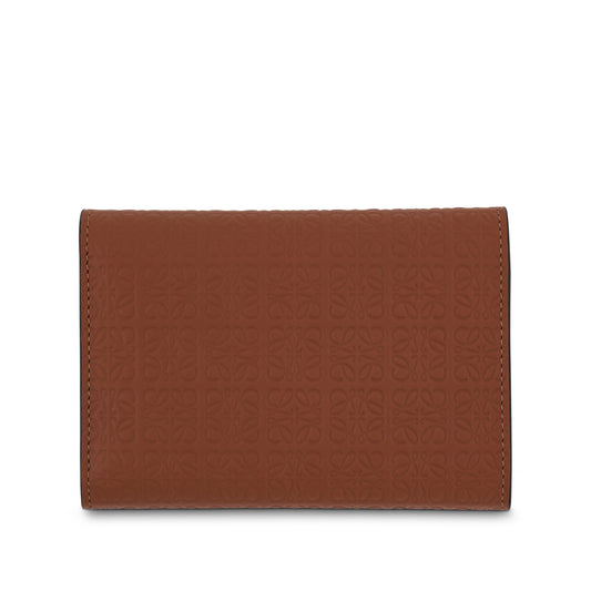 Repeat Small Vertical Wallet in Embossed Calfskin in Tan