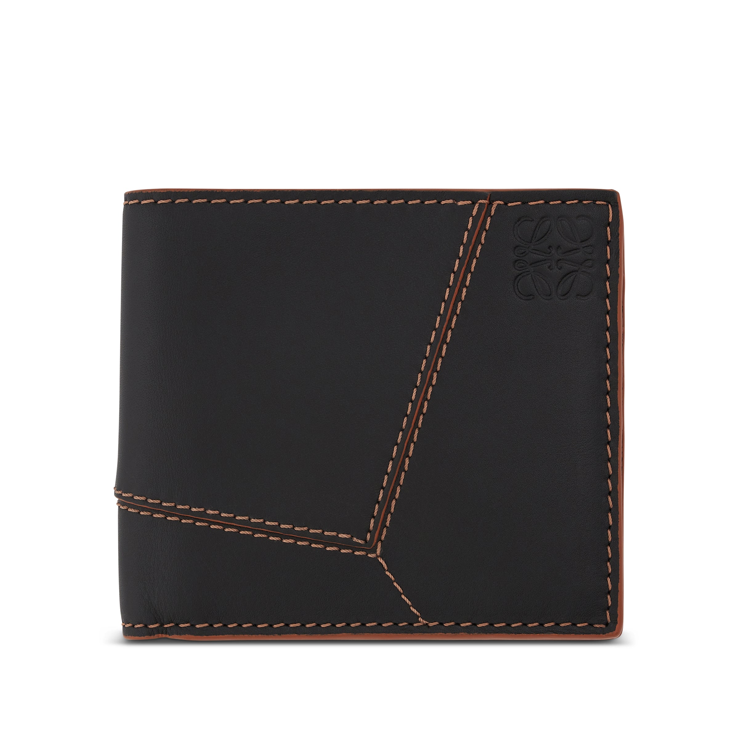 Puzzle Stitches Bifold Wallet in Black