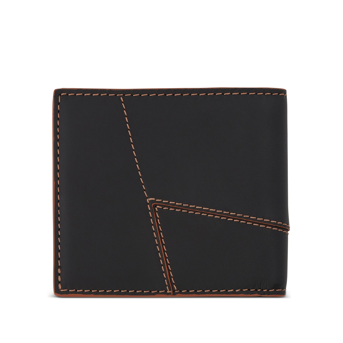 Puzzle Stitches Bifold Wallet in Black