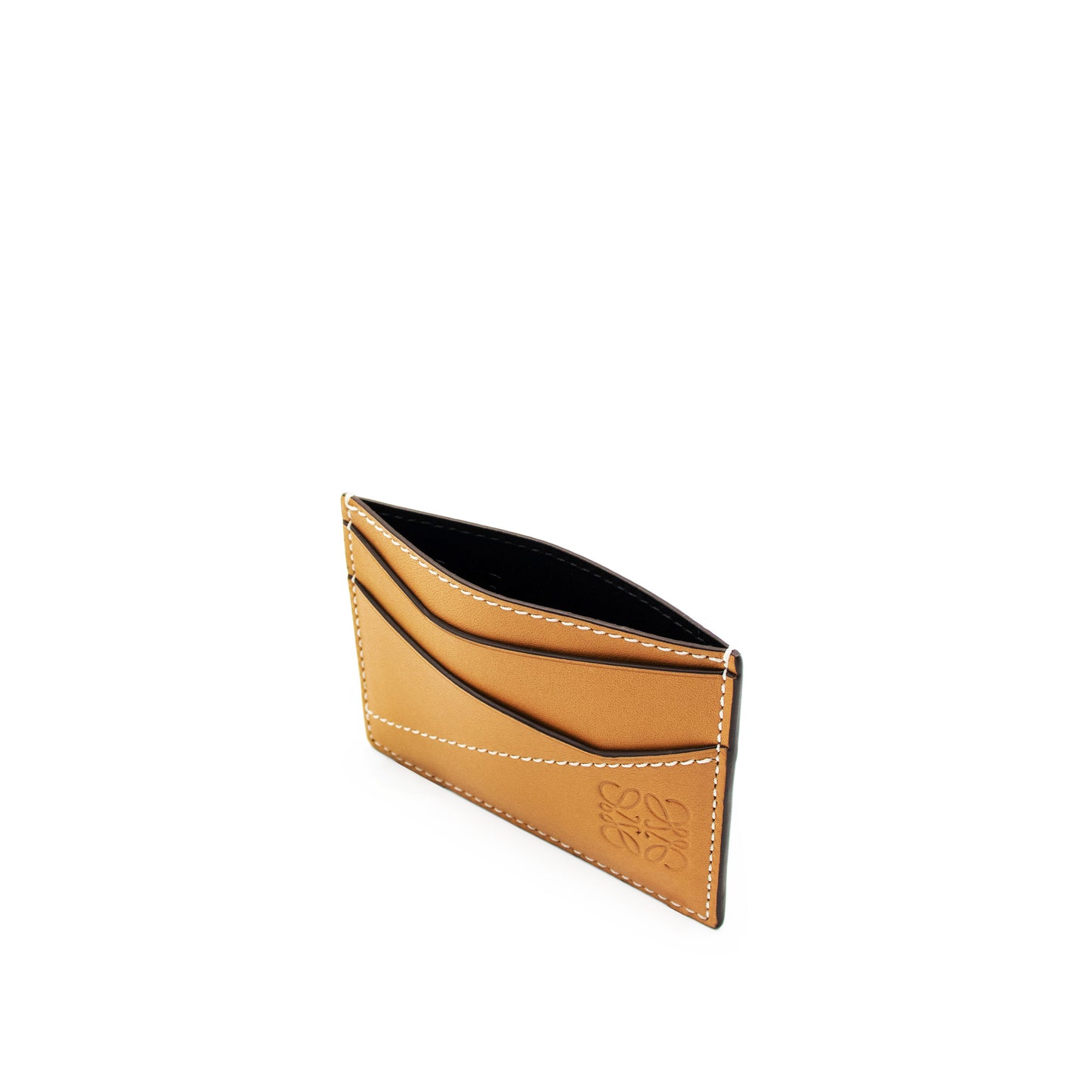 Puzzle Stitches Plain Cardholder in Smooth Calfskin in Light Caramel