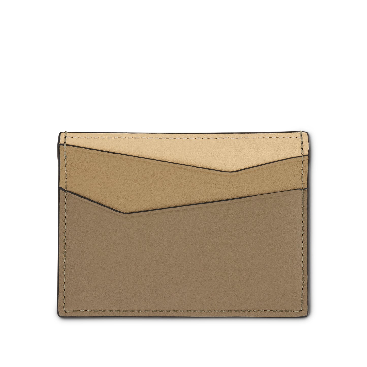 Puzzle Plain Cardholder in Classic Calfskin in Clay Green/Butter