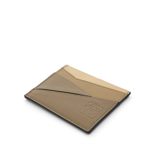 Puzzle Plain Cardholder in Classic Calfskin in Clay Green/Butter