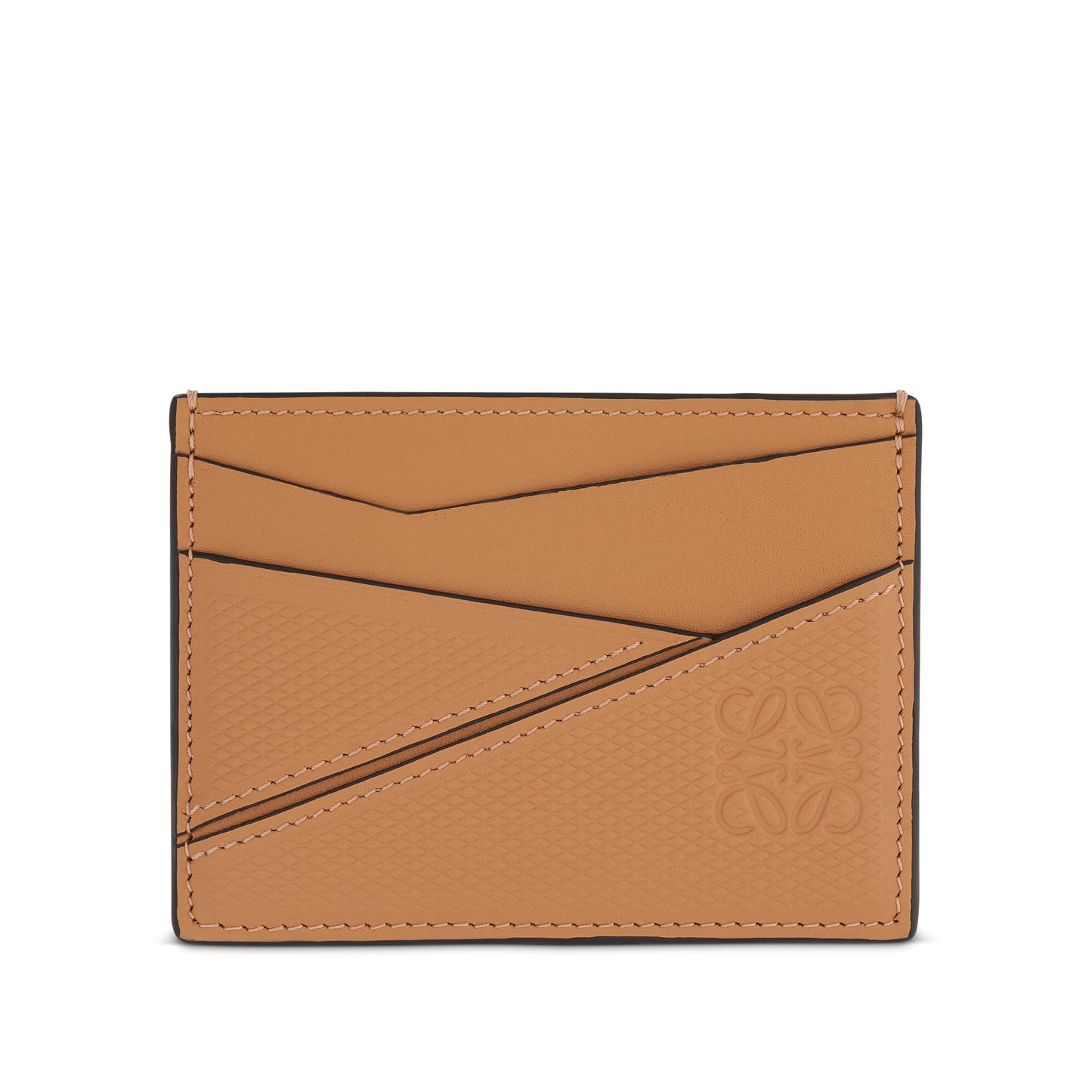 Puzzle Plain Cardholder in Diamond Calfskin in Warm Desert