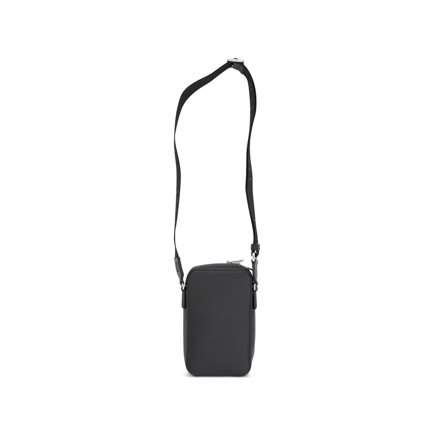 Vertical Crossbody Pocket in Satin Calfskin in Black