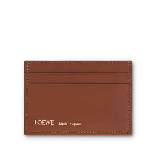 Plain Cardholder in Anagram Jacquard and Calfskin in Tan