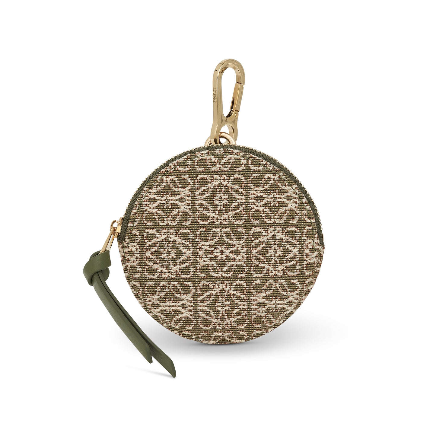 Cookie Charm in Anagram Jacquard and Calfskin in Green