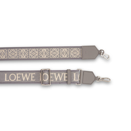 Anagram Strap in Lurex Jacquard and Calfskin in Silver