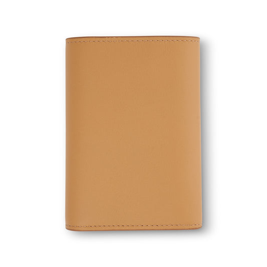 Owl Small Vertical Wallet in Classic Calfskin in Dune