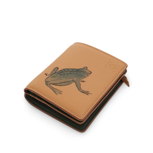 Frog Compact Zip Wallet in Classic Calfskin in Warm Dessert