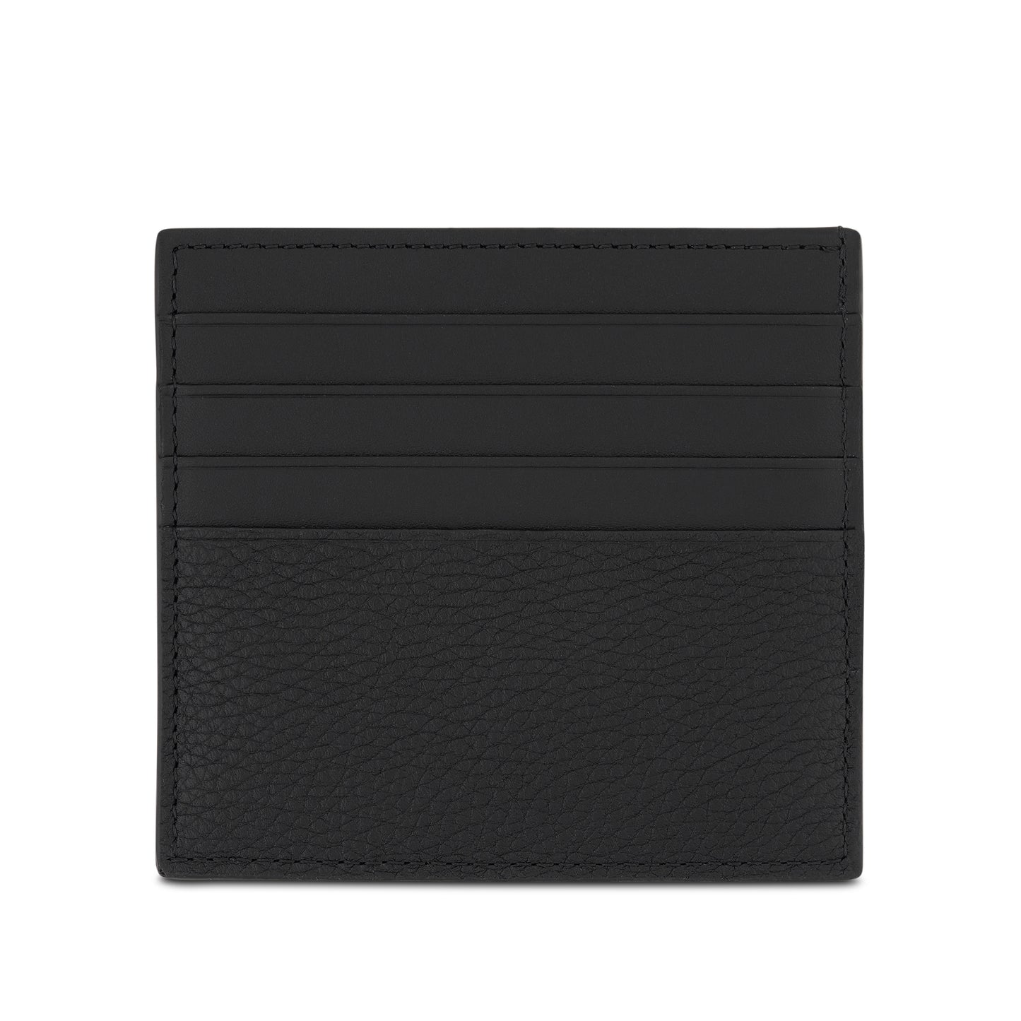 Open Plain Cardholder in Soft Grained Calfskin in Black