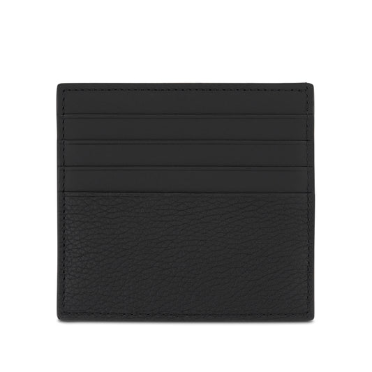 Open Plain Cardholder in Soft Grained Calfskin in Black