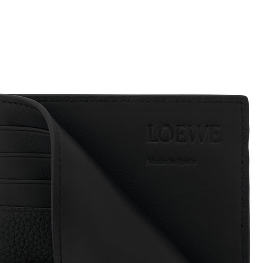 Open Plain Cardholder in Soft Grained Calfskin in Black