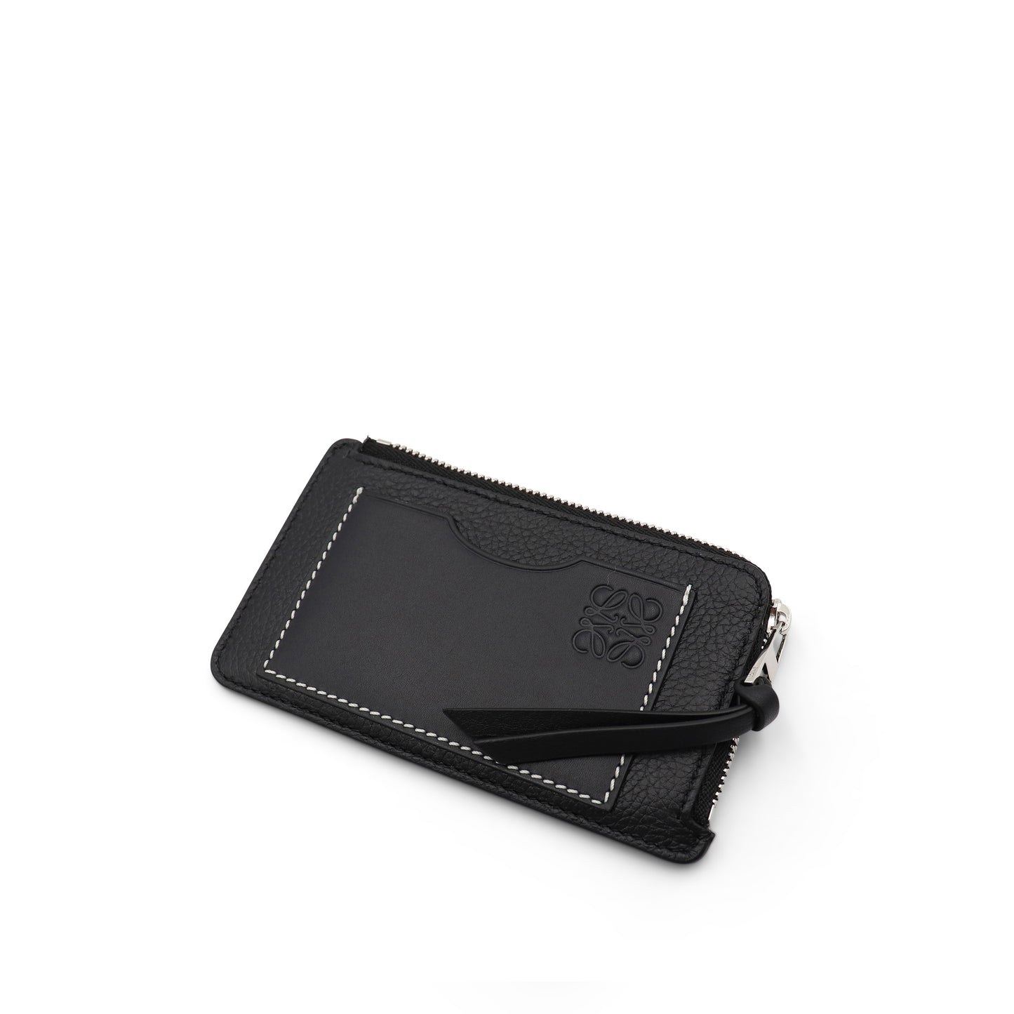 Coin Cardholder in Soft Grained Calfskin in Black