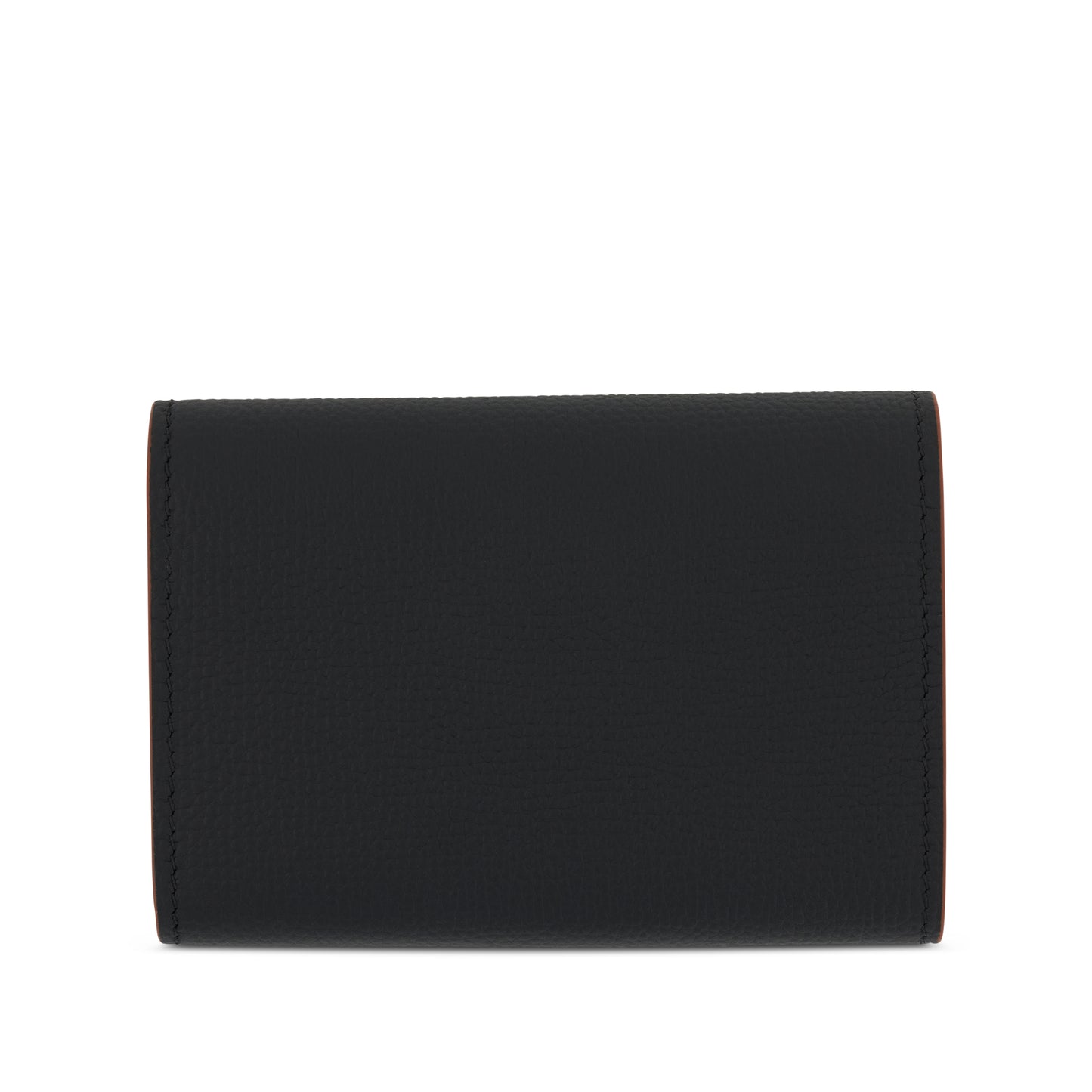 Anagram Small Vertical Wallet in Pebble Grain Calfskin in Black