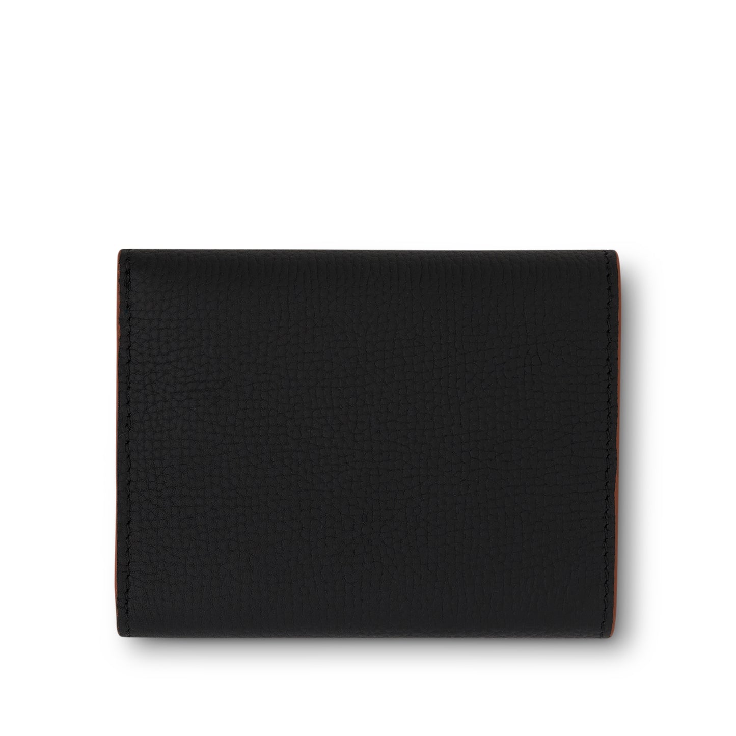 Anagram Trifold Wallet Pebble Grain Calfskin in Black