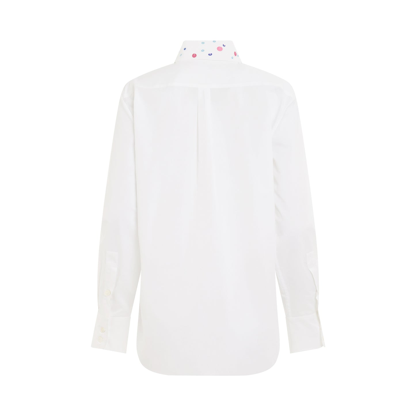 Sequined Collar Cotton Shirt in Lily White