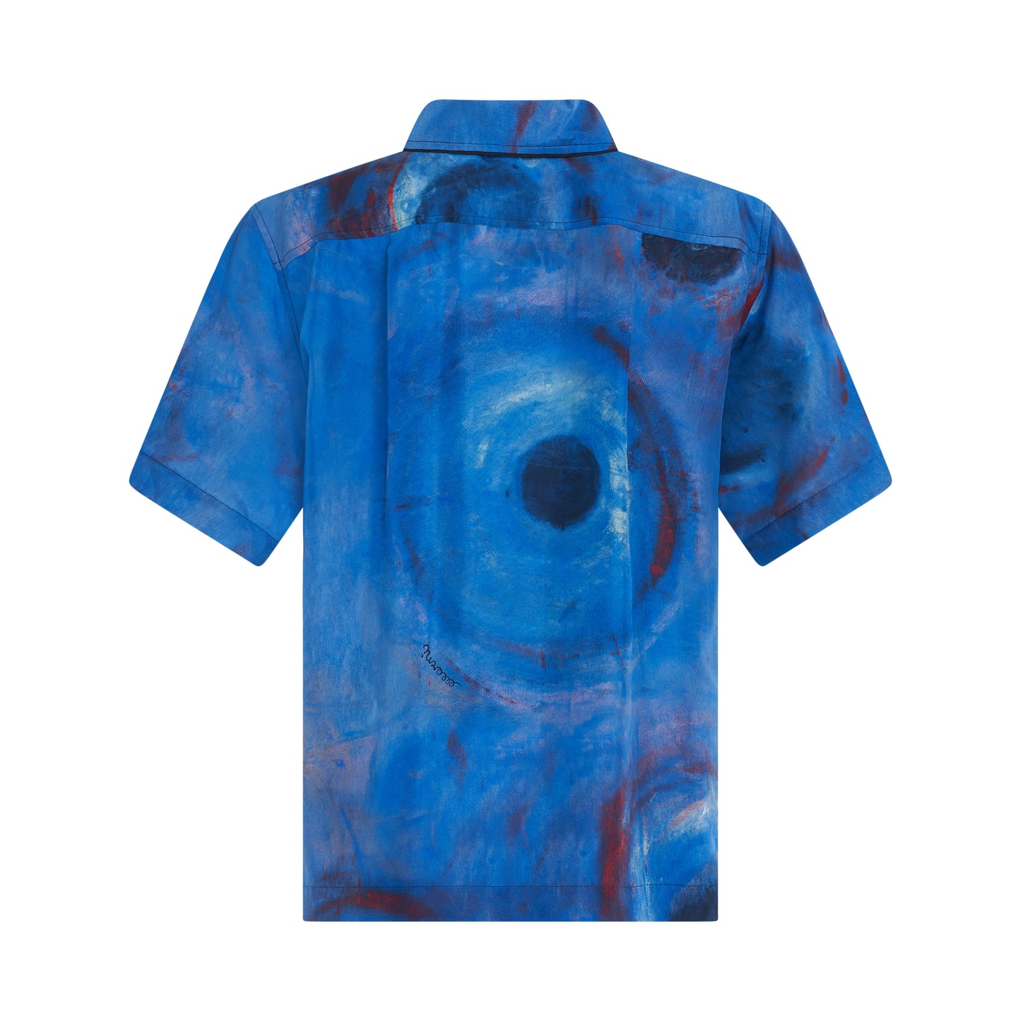 Printed Wide Fit Short Sleeve Shirt in Cobalt