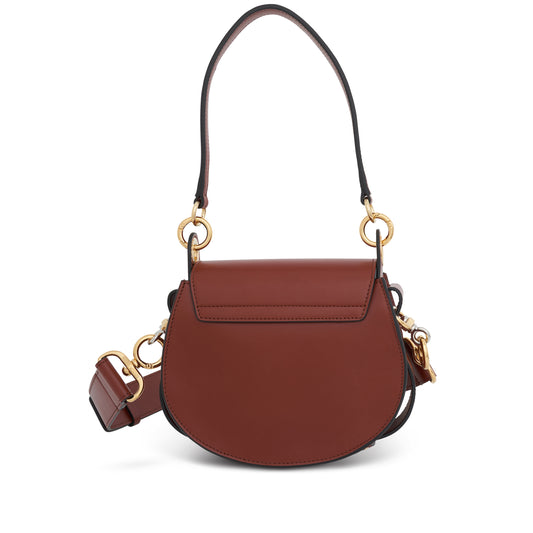 Small Tess Day Bag in Shiny & Suede Calfskin in Sepia Brown