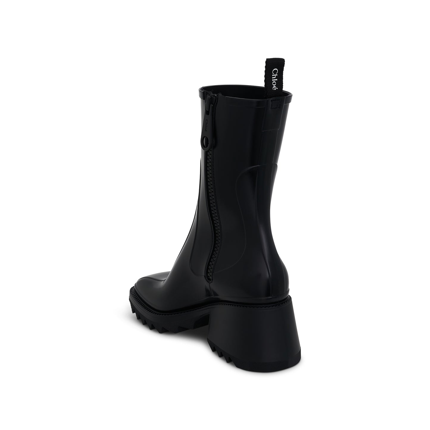 Betty Rain Boot in Black PVC