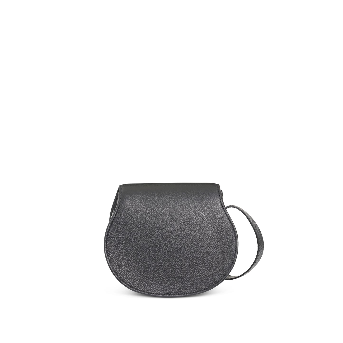Marcie Saddle Mini Bag in Grained Calfskin in Black