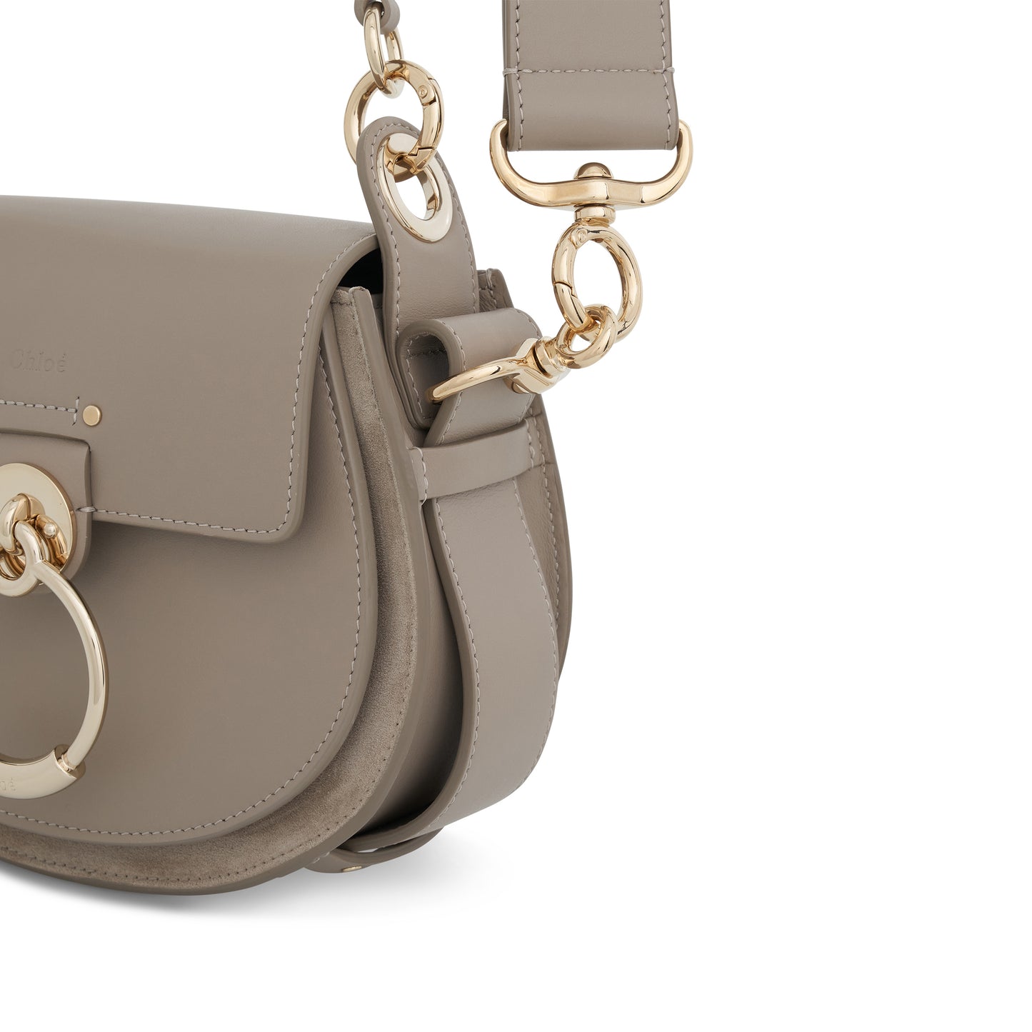 Small Tess Bag in Shiny and Suede Calfskin in Motty Grey