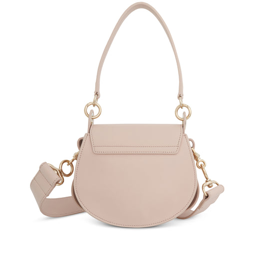 Tess Small Bag in Shiny and Suede Calfskin in Cement Pink