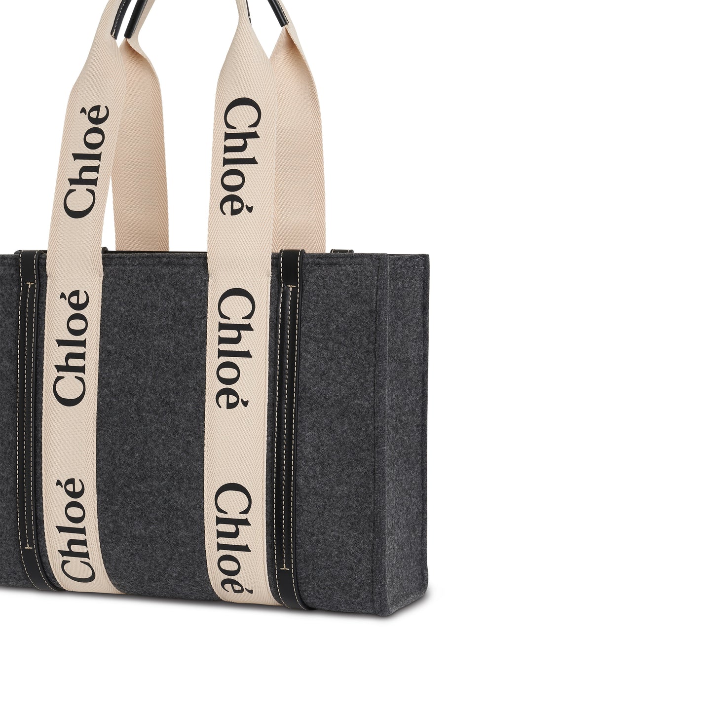 Small Woody Tote Bag in Recycled Felt in Cashmere Grey