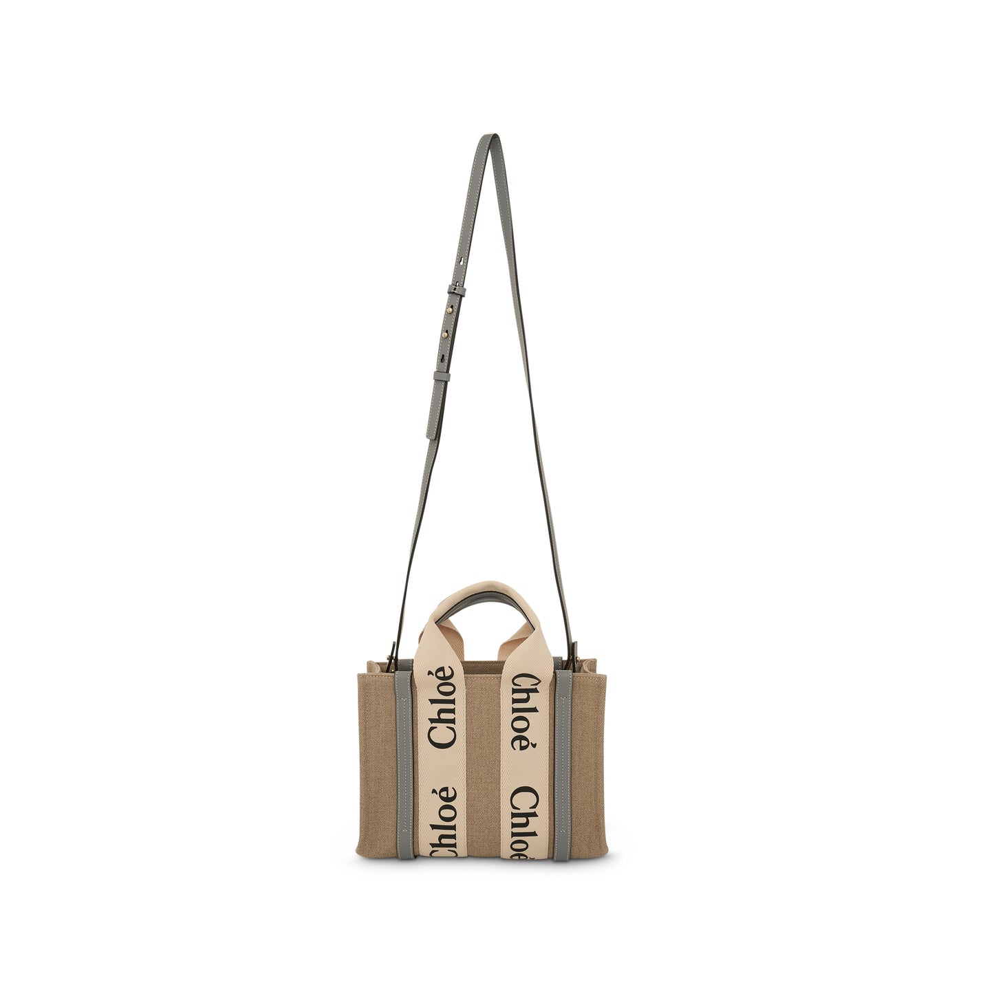 Small Woody Tote Bag in White/Divine Grey