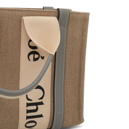 Small Woody Tote Bag in White/Divine Grey