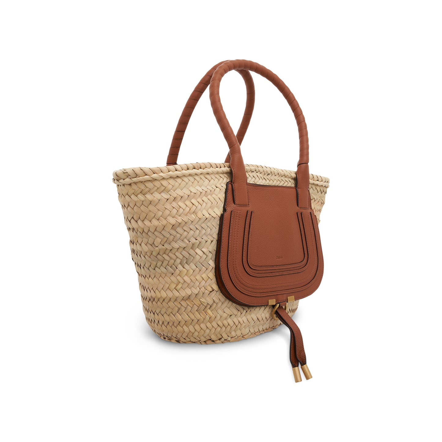 Medium Marcie Basket Bag in Tan