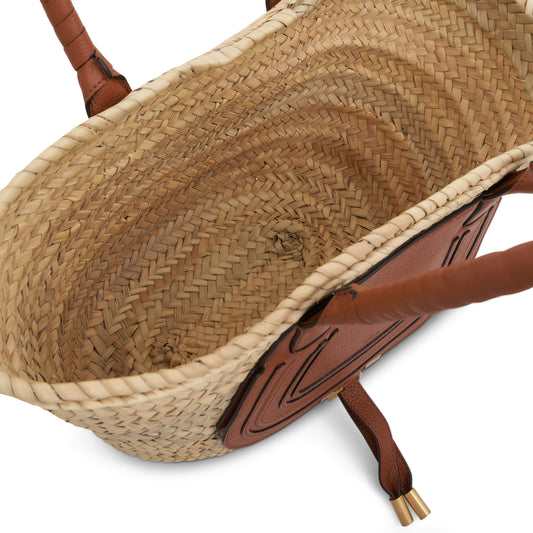 Medium Marcie Basket Bag in Tan