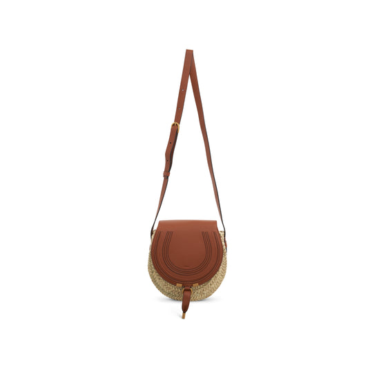 Small Marcie Crossbody Basket Bag in Tan