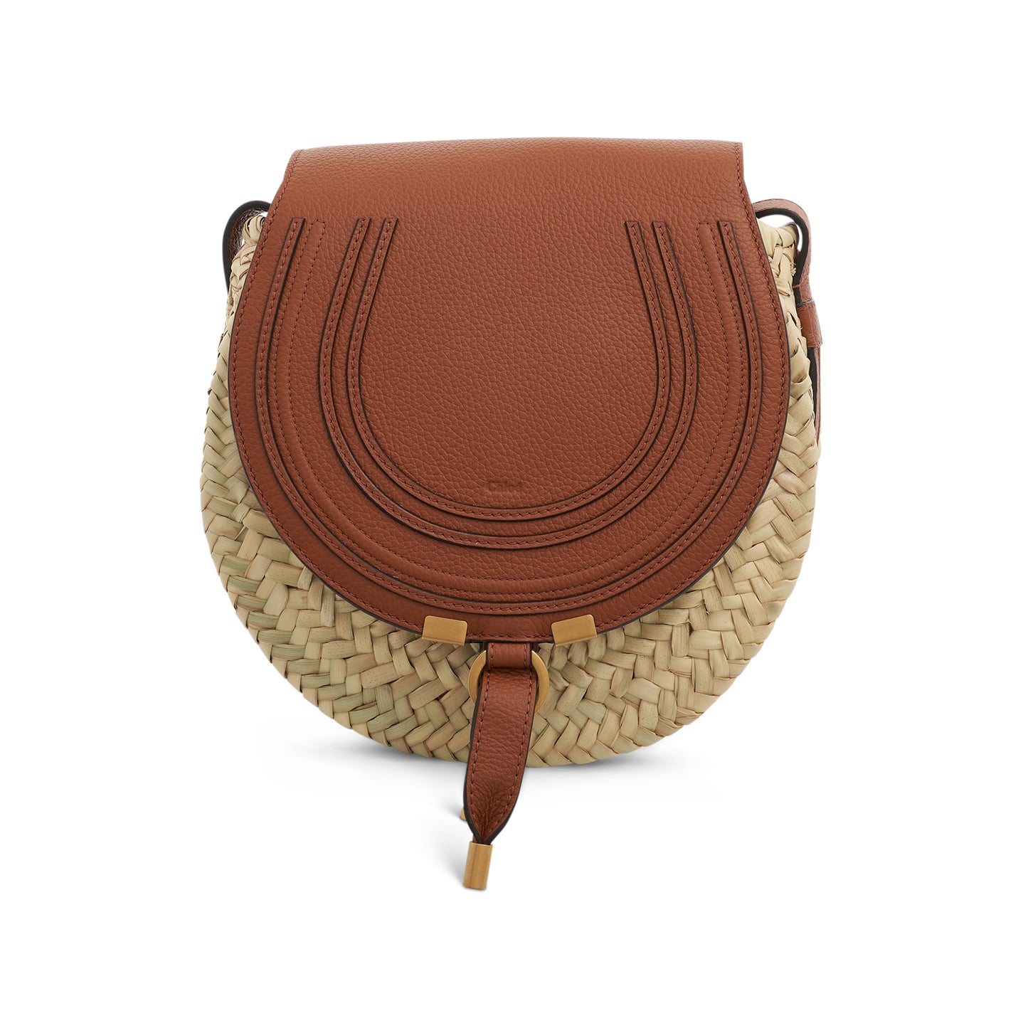 Small Marcie Crossbody Basket Bag in Tan