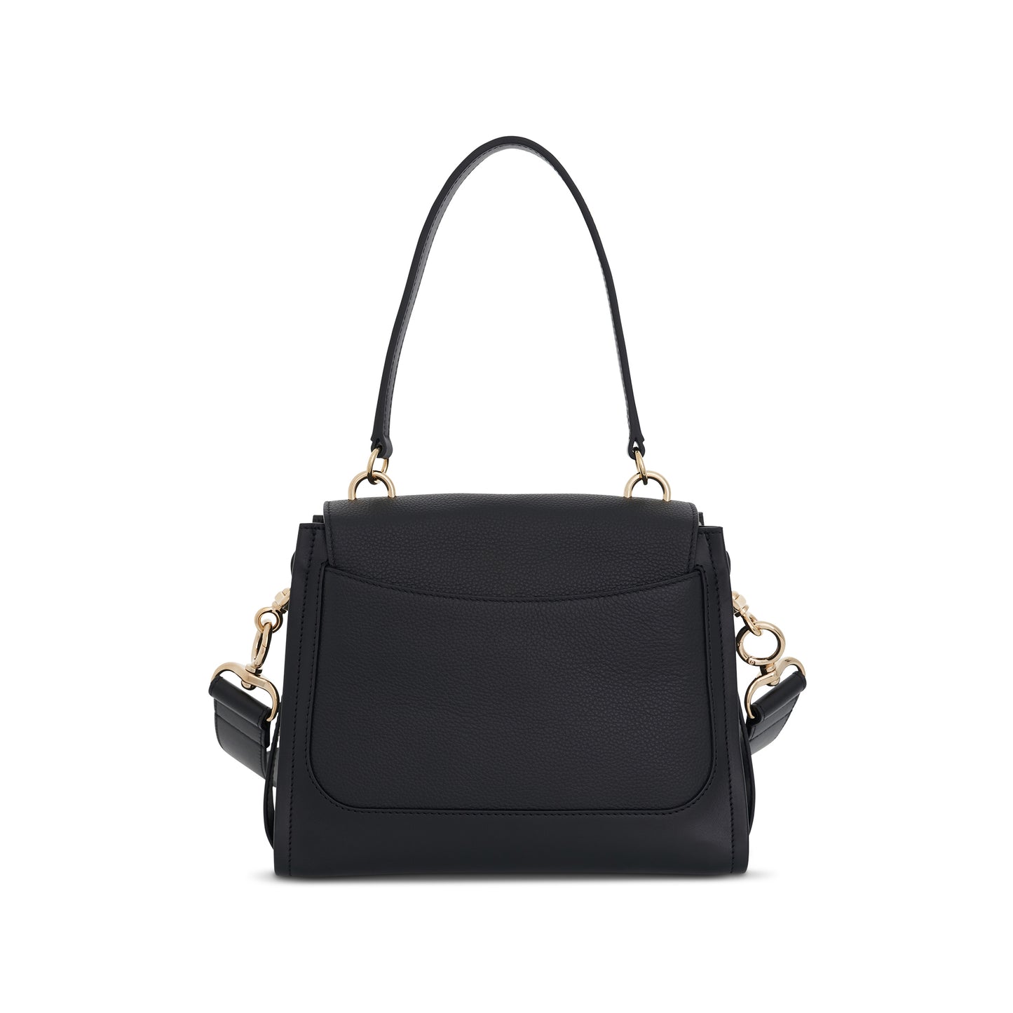 Small Tess Day Bag in Grained & Shiny Calfskin in Black