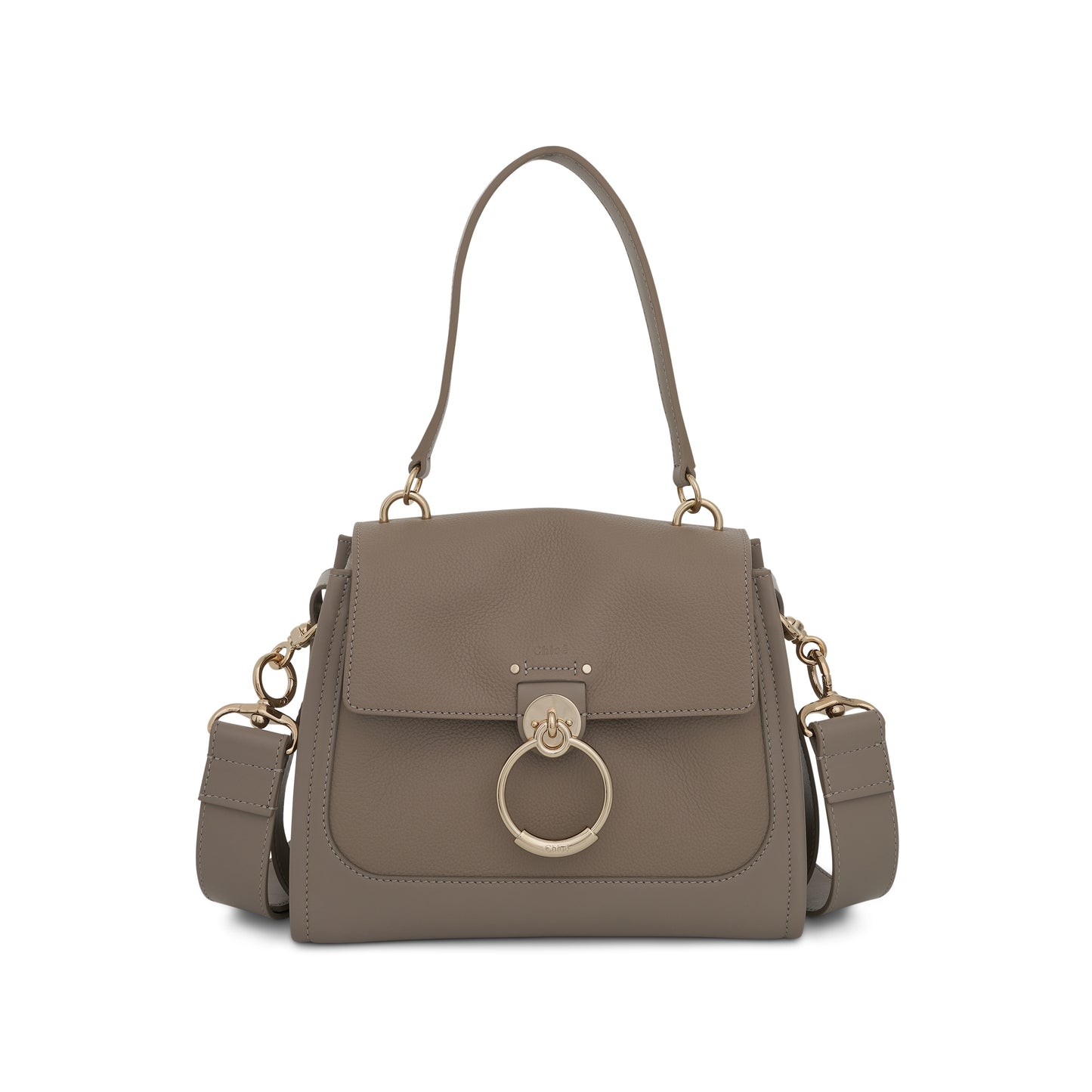 Small Tess Day Bag in Grained & Shiny Calfskin in Motty Grey