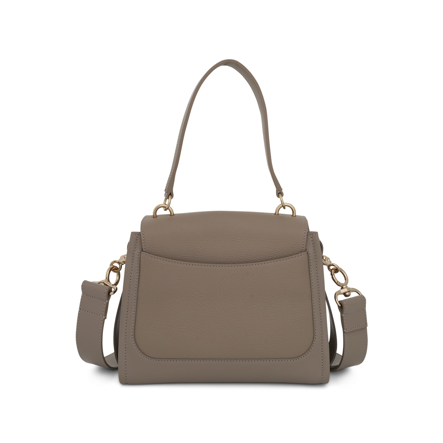 Small Tess Day Bag in Grained & Shiny Calfskin in Motty Grey