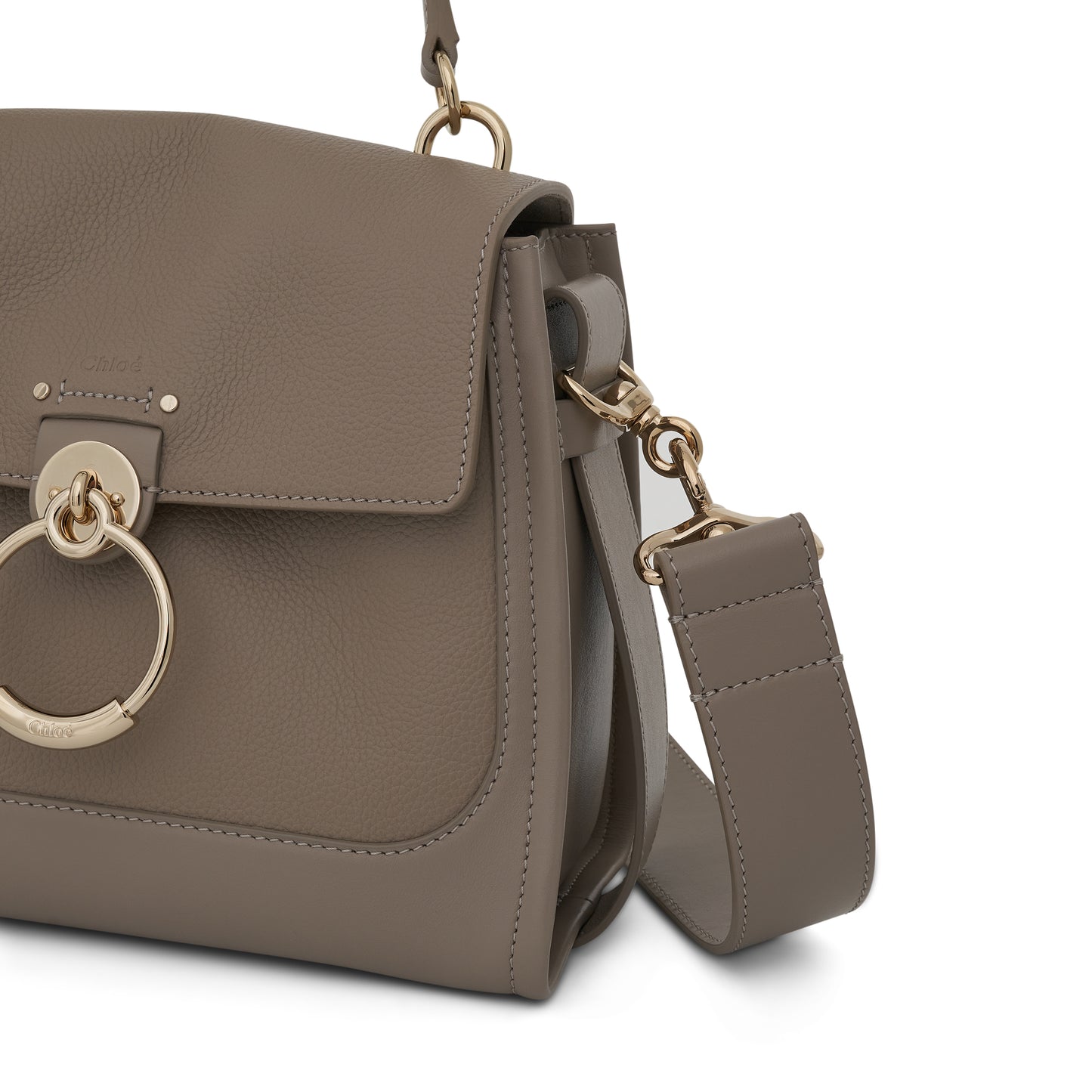 Small Tess Day Bag in Grained & Shiny Calfskin in Motty Grey