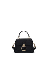 Mini Tess Day Bag in Grained & Shiny Calfskin in Black