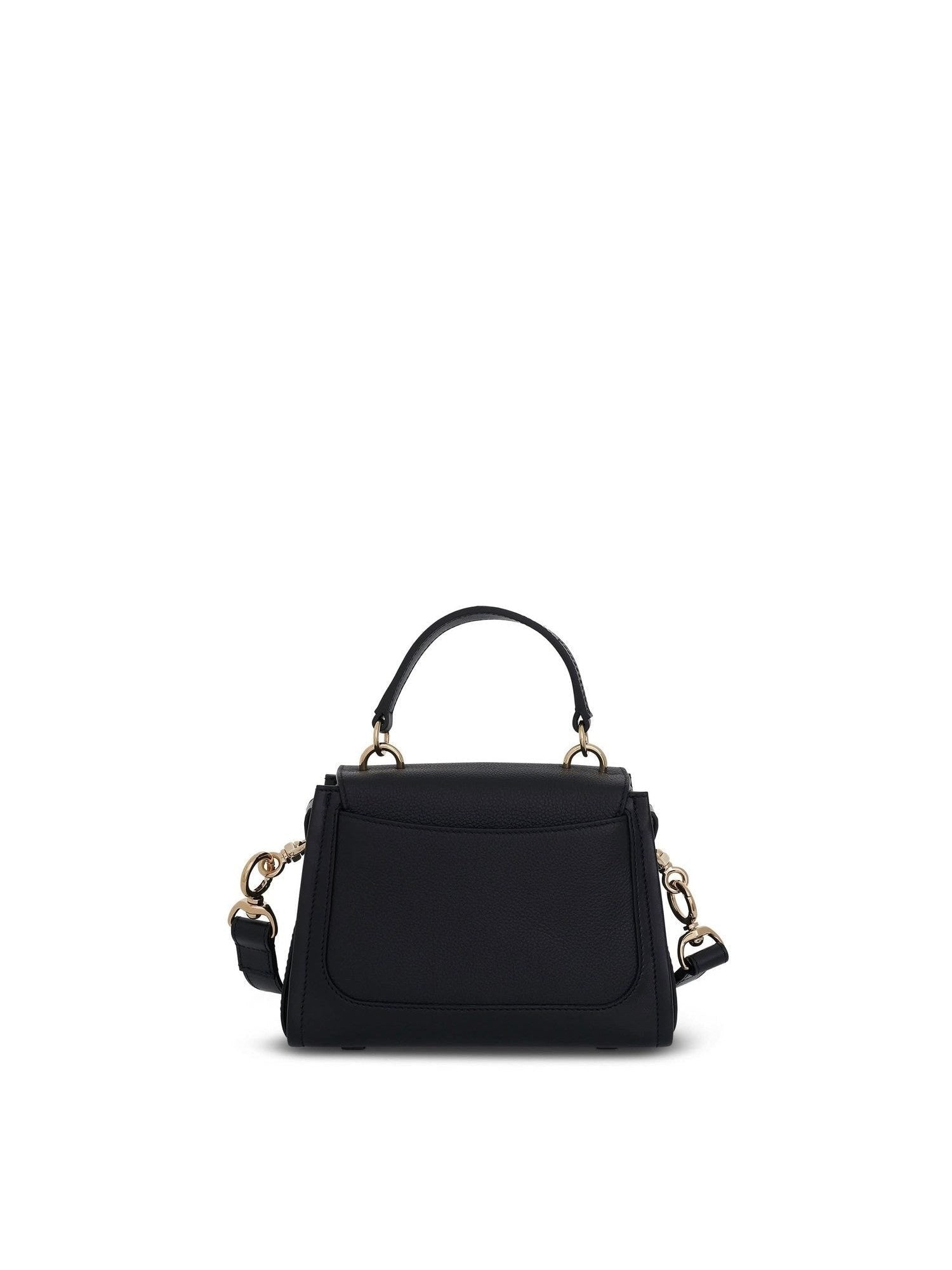 Mini Tess Day Bag in Grained & Shiny Calfskin in Black