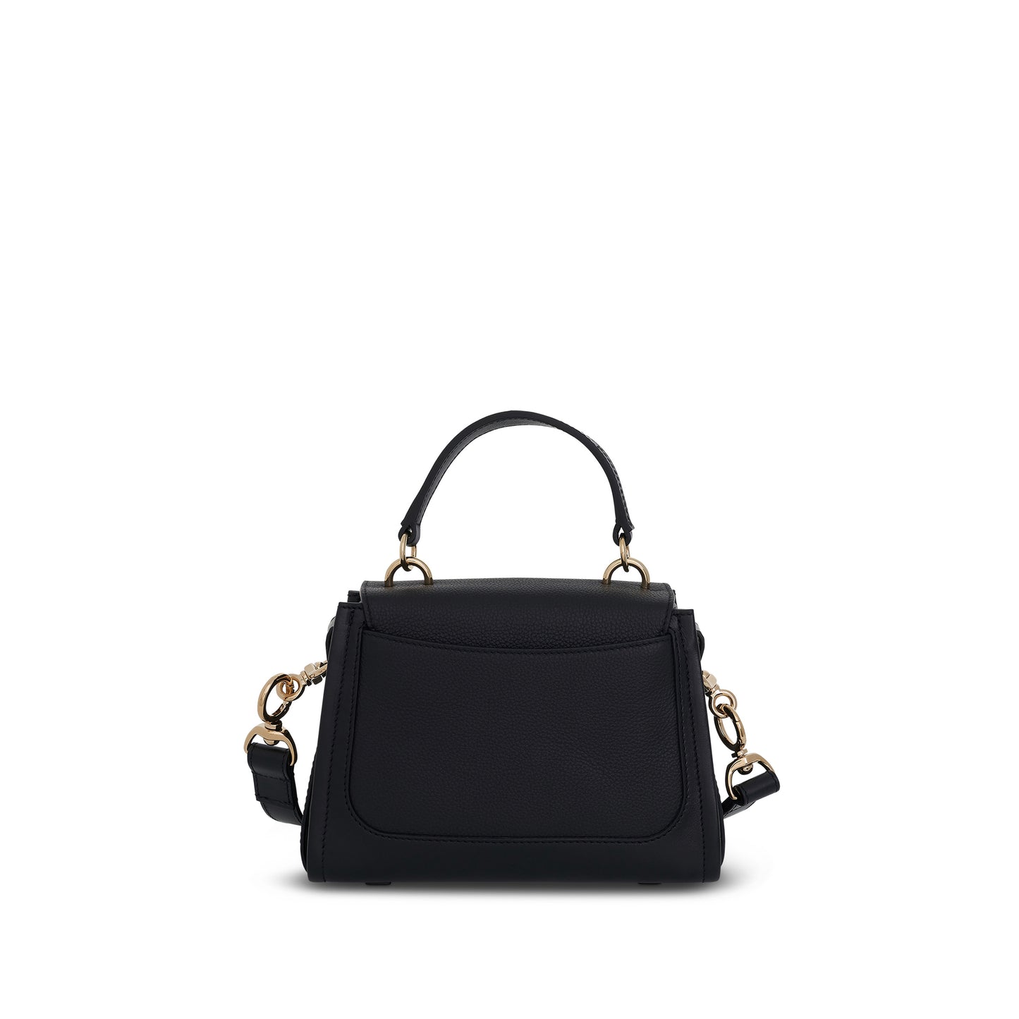 Mini Tess Day Bag in Grained & Shiny Calfskin in Black